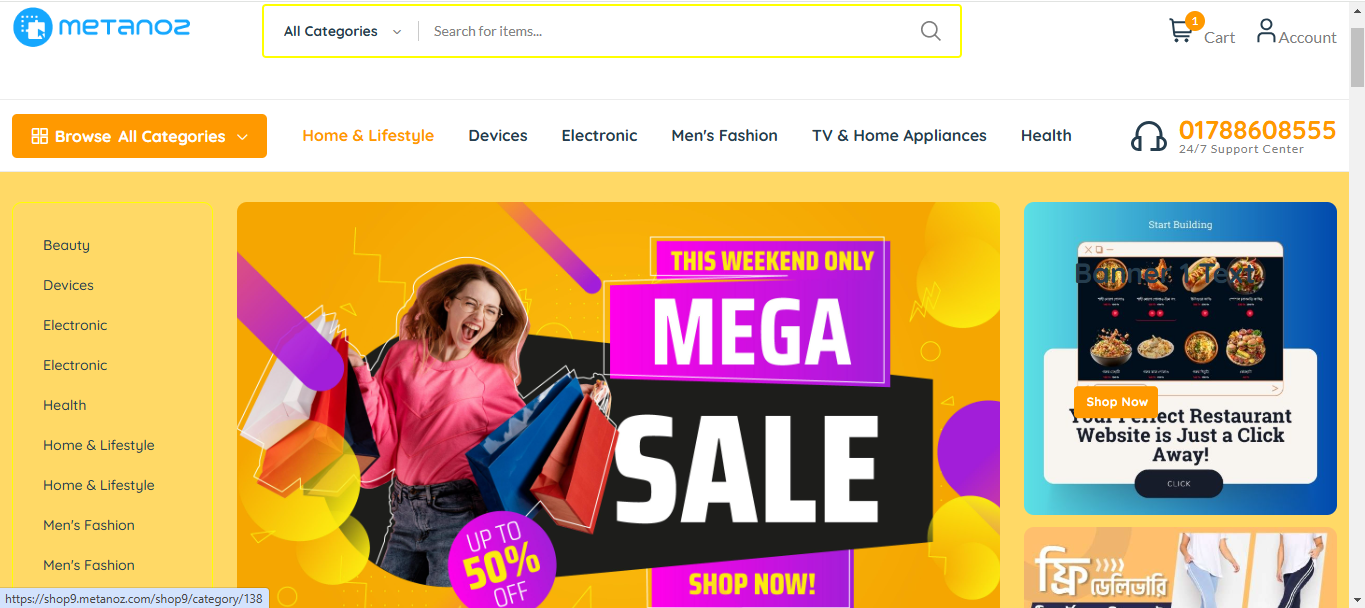 Metanoz - Multipurpose Ecommerce Shopping Platform